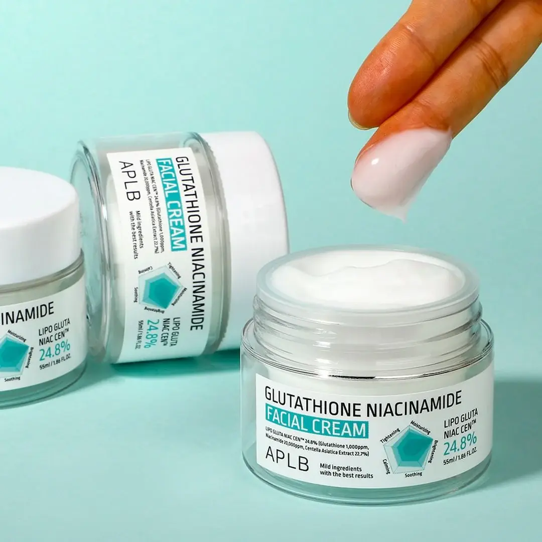 glutathione niacinamide facial cream how to use APLB Glutathione Niacinamide Facial Cream 55ml