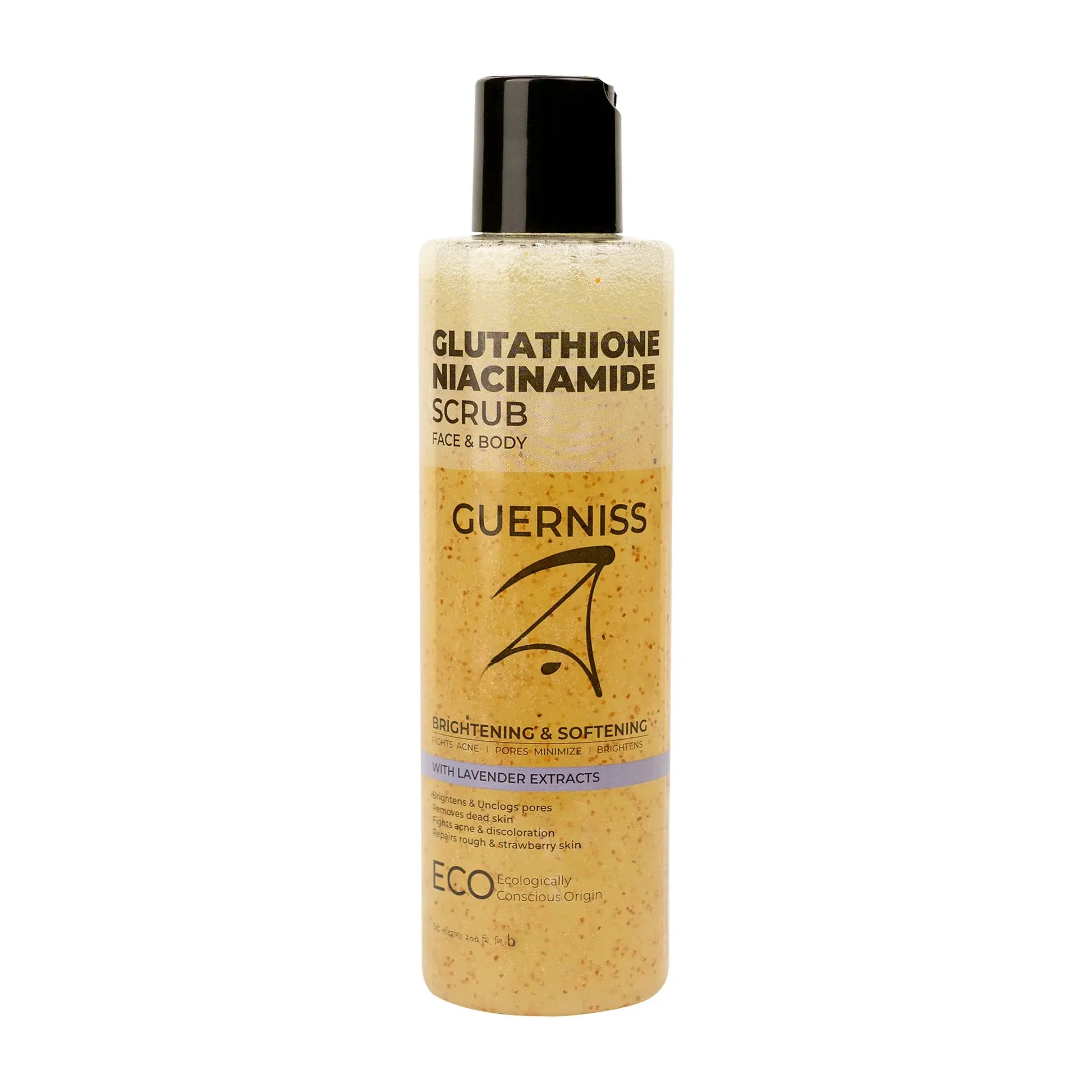 glutathione body scrub Guerniss Raw Glutathione Niacinamide Body Scrub 200ml